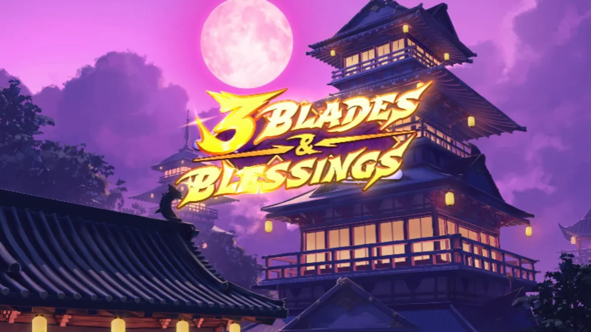Interface do jogo de slot 3 Blades & Blessings com tema ninja